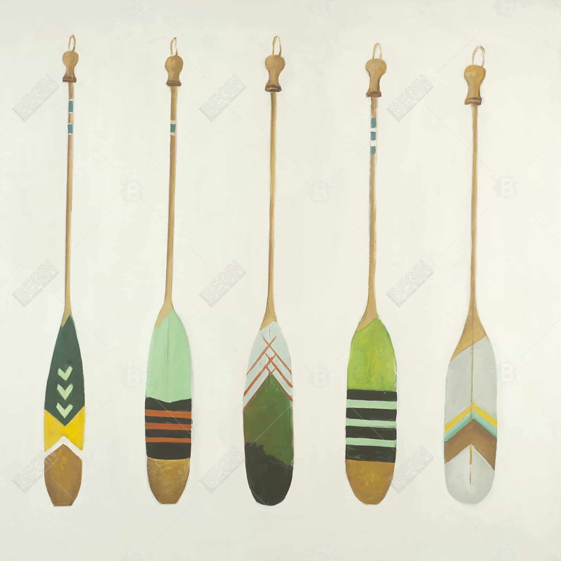 Colorful nautical oars - 20"x20" Throw pillow cover - Poly twill - Print on demand, 20" x 20", Pillow Cover Only - No Insert