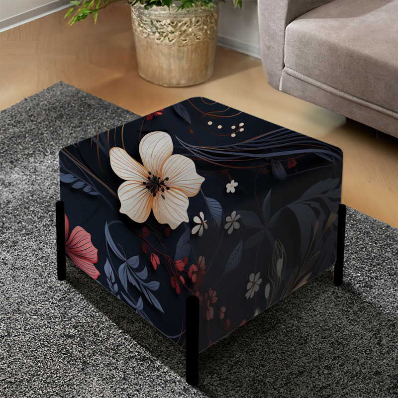 Melody Moody foncé avec motifs - repose-pieds carré floral