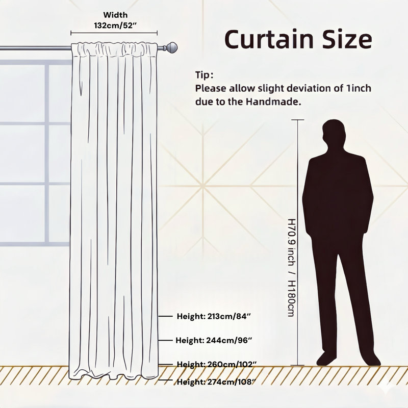 Blackout Curtain, 96 cm Width x 183 cm Drop