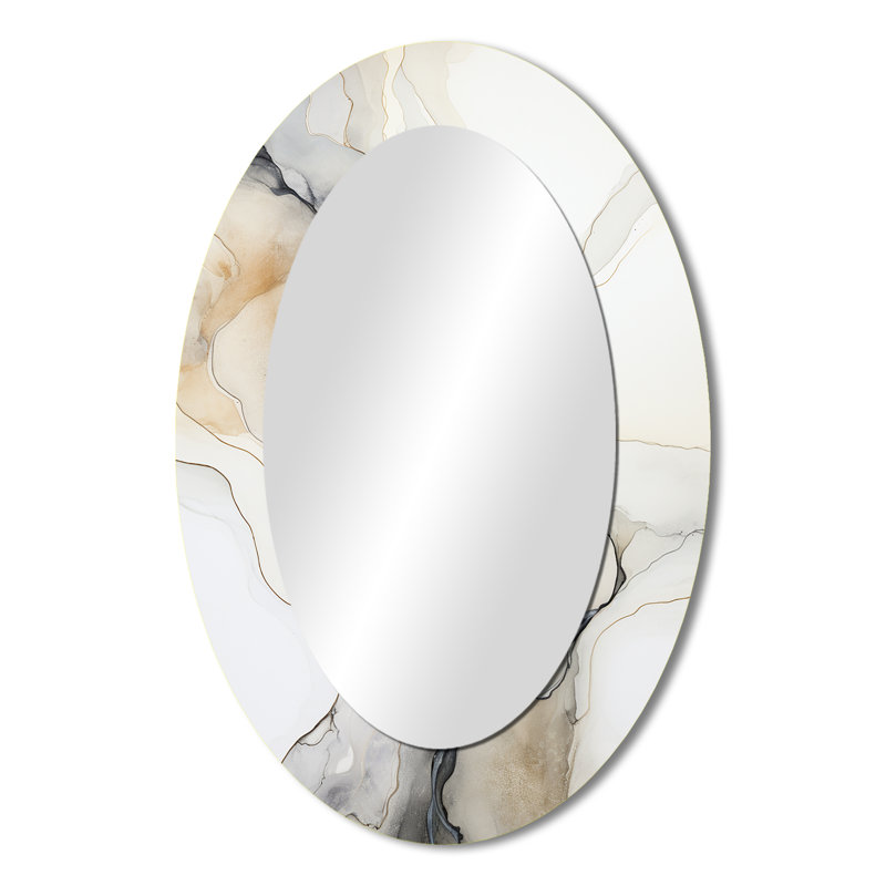 Rivers Reson Dreams I - Grand miroir mural ovale sur métal, 36 po x 24 po