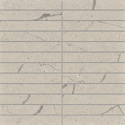 Societal 1" X 6" Porcelain Stone Look Tile Mosaic Sheet