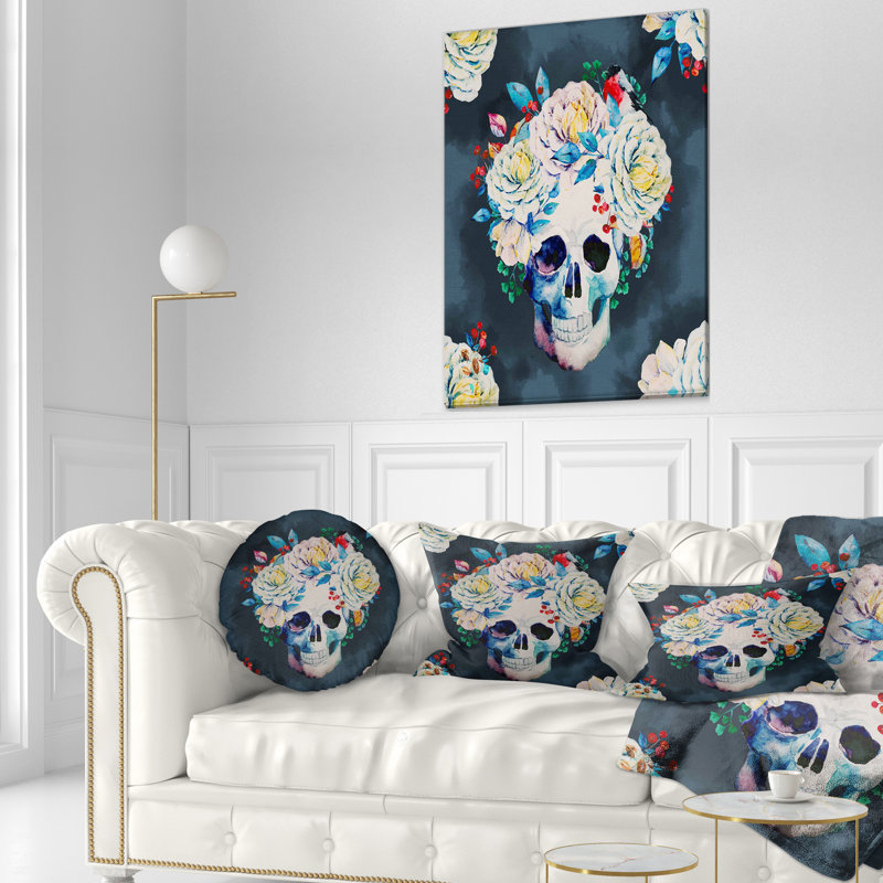 Coussin floral à l'aquarelle, Rectangulaire, 12 po x 20 po