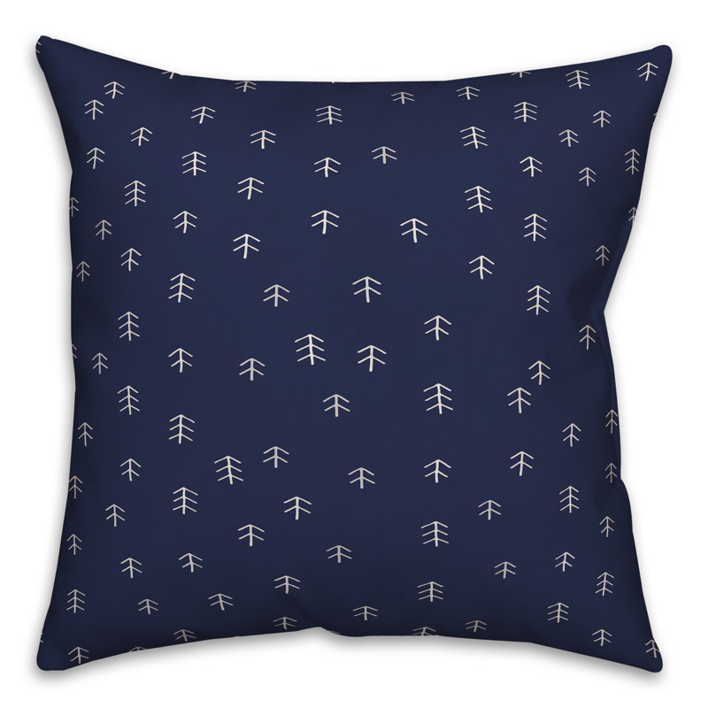 Polka Dots Reversible Throw Pillow, 18" x 18", Navy Geometric 3