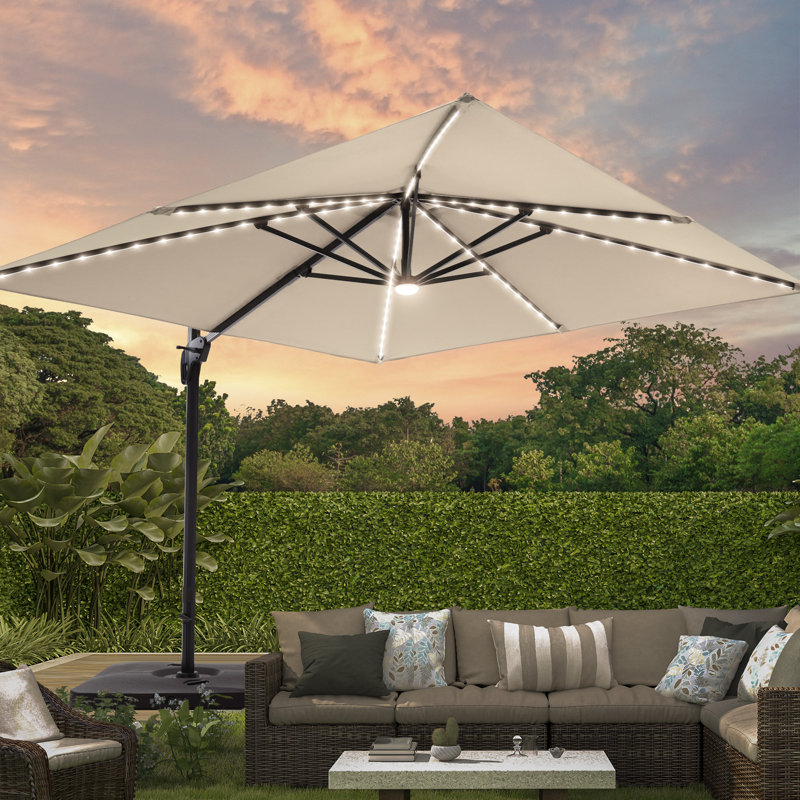 Parasol en porte-à-faux 120 po Lemay, Sable