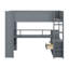 Lit mezzanine en bois avec bureau, tablettes multiples, DEL et station de charge-134642929