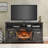60" Farmhouse Style Electric Fireplace Tv Stand With Remote Control-121473053