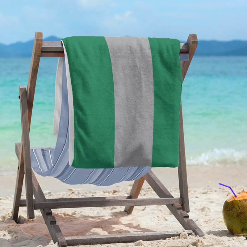 Vancouver Lightweight Beach Towel, Green/Cool Gray/Green, Microfiber