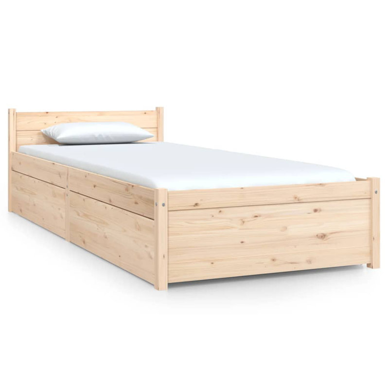 Bed Frame with Drawers, Small Single (2'6), Beige