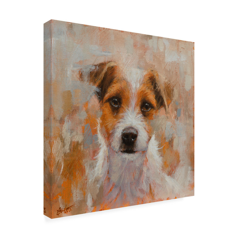 Art sur toile, Jack John Russell, H 14 po x l 14 po
