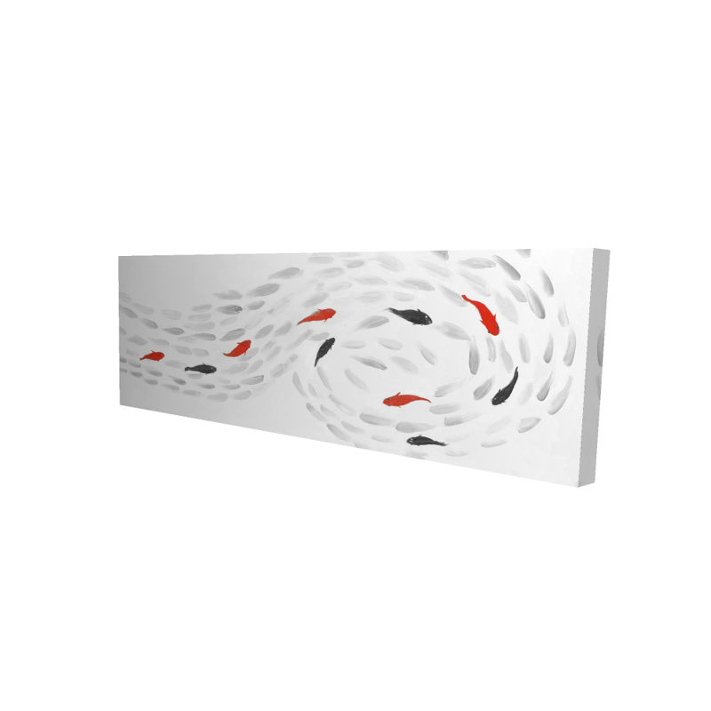 Swimming Fish Swirl - Black Canvas Home Decor for Animals