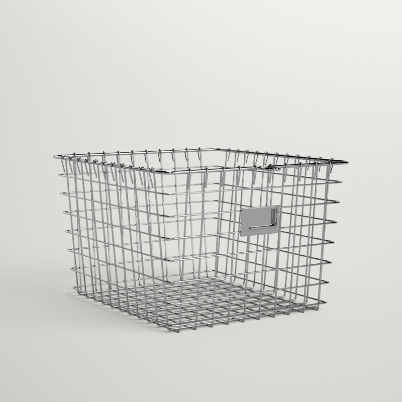 Panier en métal / métal Albie, Chrome, H 8 po x l 12 po x P 11 po, 1