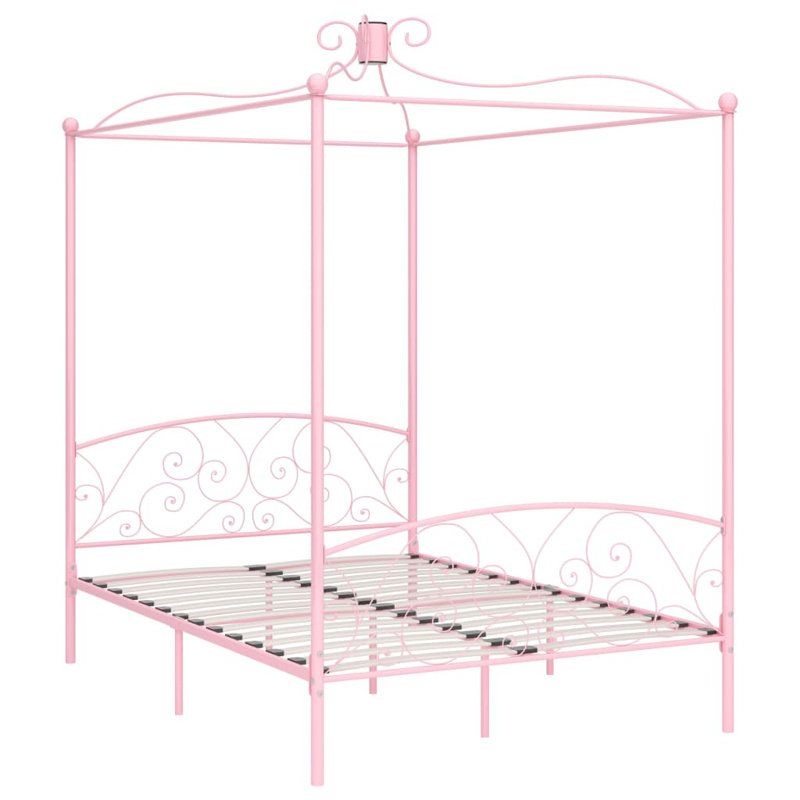 Rocky Metal Bed, 140 x 200 cm, pink