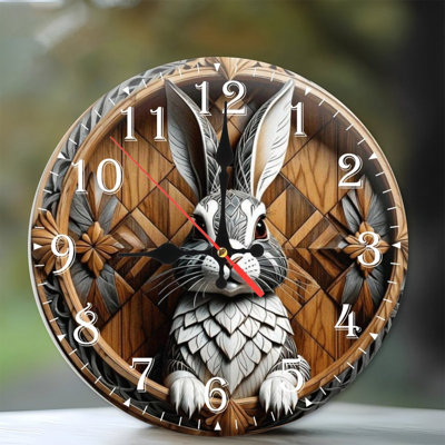 Horloge murale en bois 10 po, mouvement silencieux, à piles (piles AA non incluses), décor artistique, parfait pour les décorations
