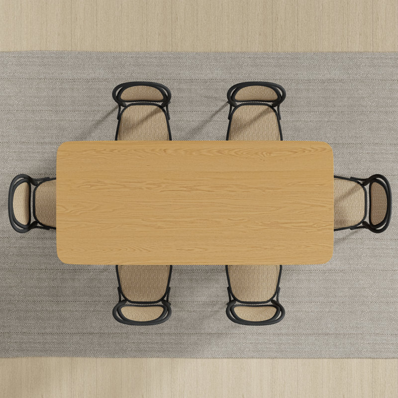 Rectangle Wood Dining Table, Natural, 30"H x 67"L x 33.5"W