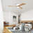52" Flush Mount Solid Wood Blades Ceiling Fan With Lights Remote Control,Quiet Dc Motor, 6 Speed ,Reversible Ceiling Fan For Patio Living Room, Bedroom, Office,Indoor.-1438684126-1438684124
