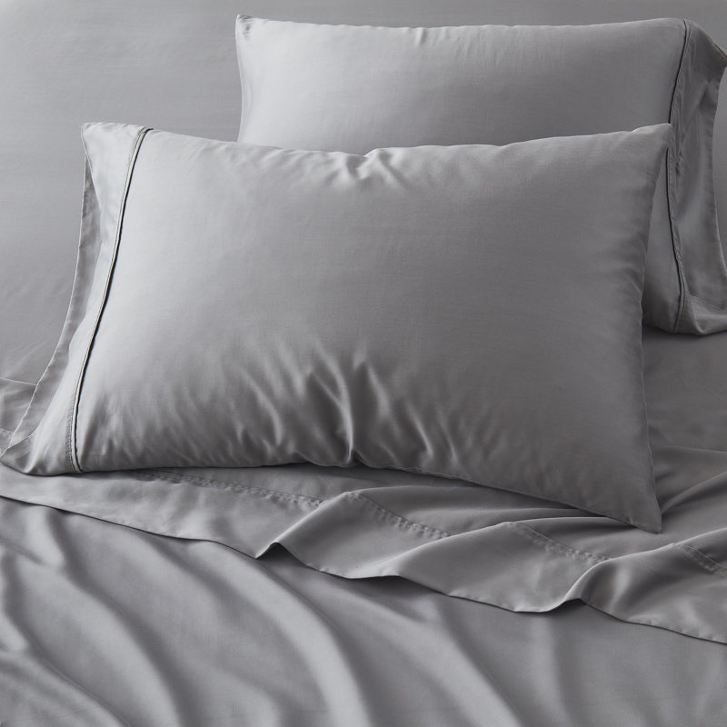 Modern Threads 400 Thread Count 100-Percent Tencel Lyocell 4-Piece Sheet Set, Queen, Platinum