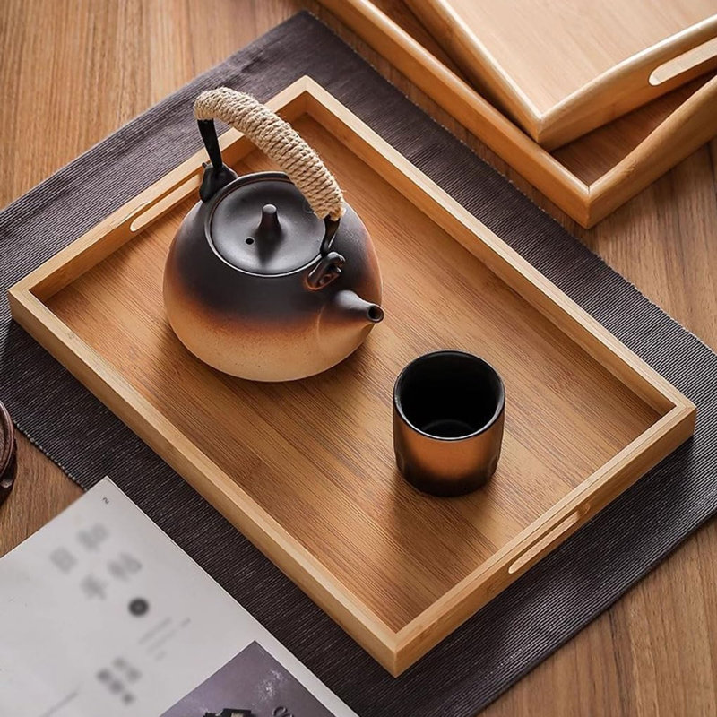Plateau de service avec poignées, plateau de table basse pour manger et servir