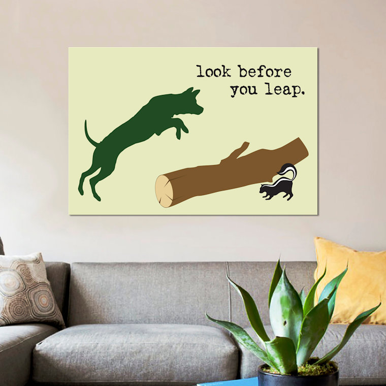 « look before », impression sur toile, H 26 po x l 40 po x P 1,5 po, Pas de tapis, Toile tendue