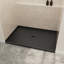 Base de douche 48 po x 32 po, résine et fibre de verre, bac de douche à seuil simple, veine noire