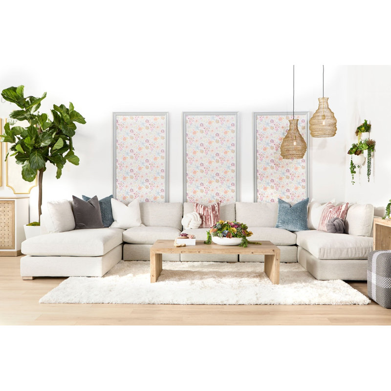 Clara Fabric Upholstered Modular Chaise, Left Hand Facing