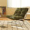 Chaise d'appoint moderne avec structure en métal chromé, coussin rembourré (vert - 1pc)