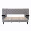 Lit plateforme avec tête de lit, lit plateforme tapissier moderne en velours avec 2 tables de chevet-65950098-65950096