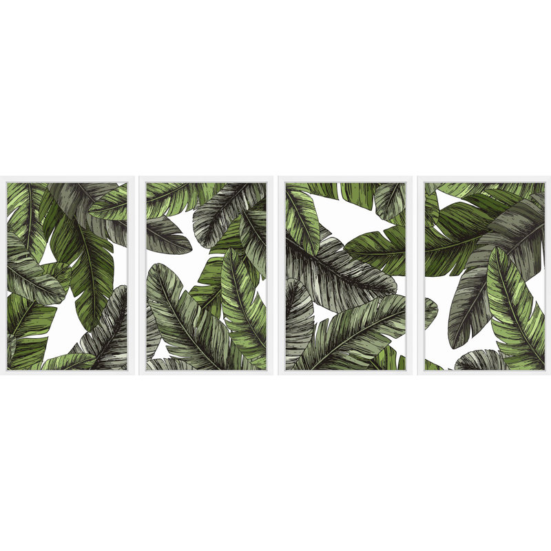 Charleston Quadriptyque, reproduction encadrée, H 36 po x l 24 po x L 1,5 po, Pas de tapis