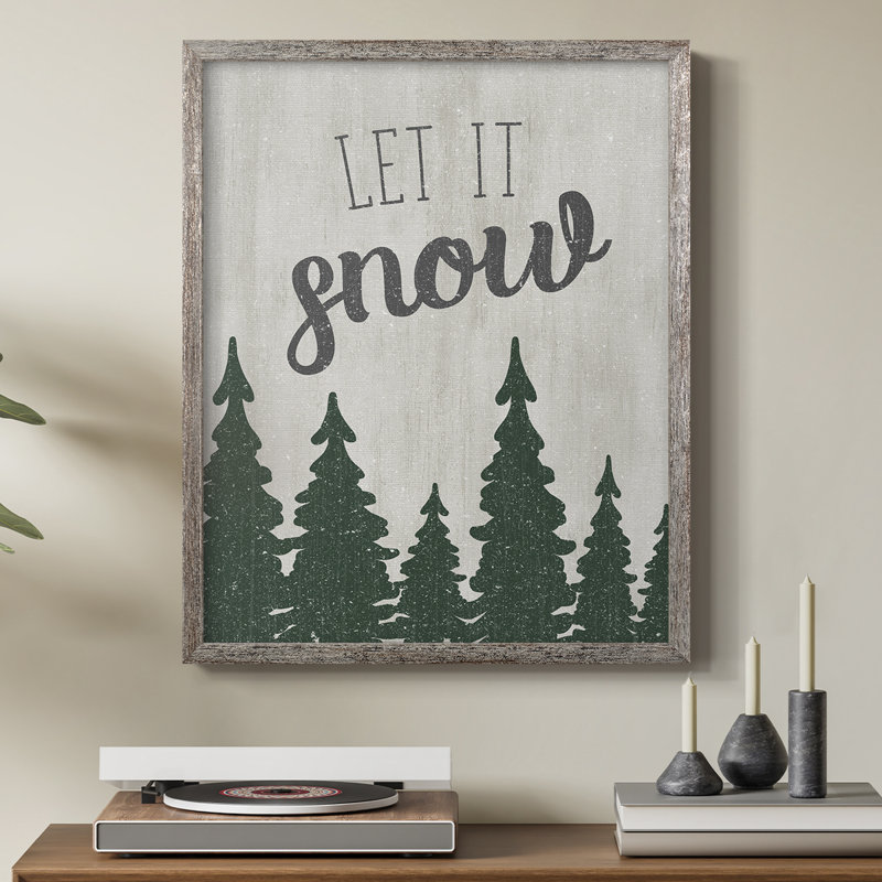 Let It Snow Forest, reproduction encadrée - bois massif, H 15 po x l 12 po