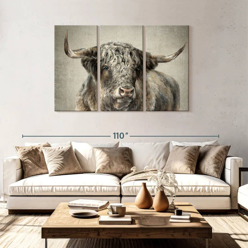 Taureau Brampt Grand Kyloe, H 48 po x l 74 po