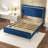 Upholstered Platform Bed With Padded Headboard And Footboard