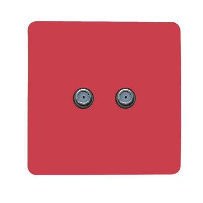 Trendi Switch 2 Gang Male F-Type Satellite Television Socket