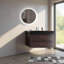 Grande armoire de salle de bain moderne en noyer flottant entièrement noire pré-assemblée avec lavabo sans robinet et sans drain