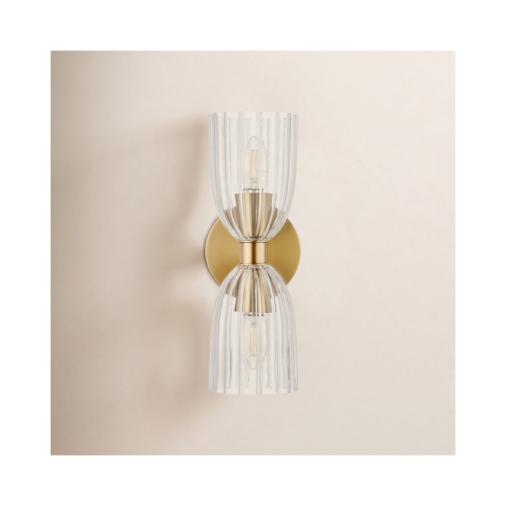 Whistler 2-Light Wall Sconce in Natural Brass