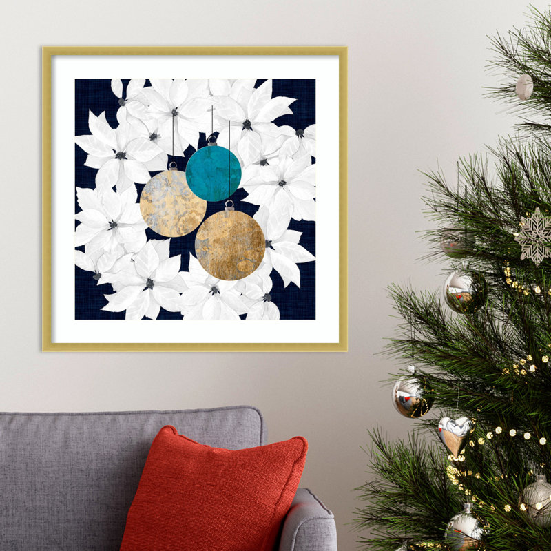 «Blue Soph sophistiqué Christmas III» par Wood, reproduction d'art encadrée, H 25 po x l 25 po