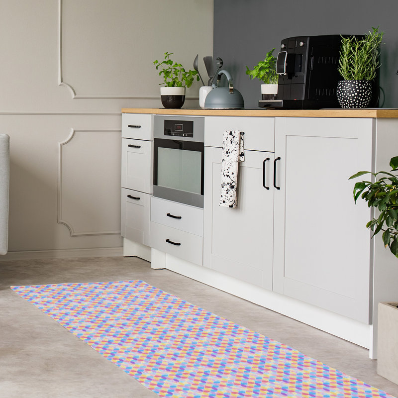 Tapis de zone rose en verre coloré, Tapis de couloir 2 pi 6 po x 8 pi