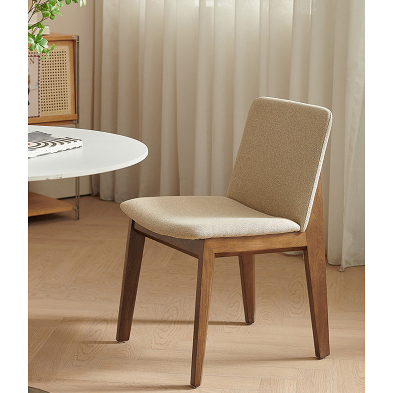 Chaise de salle à manger à dossier simple, Beige