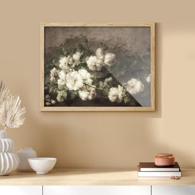 Nature morte, fleur blanche, art mural, paysage naturel, campagne rétro, reproduction d'art encadrée sur papier