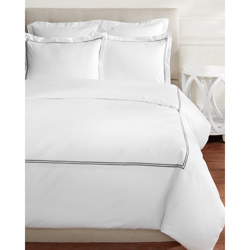 Stripe Sateen Duvet Cover, King, Blue