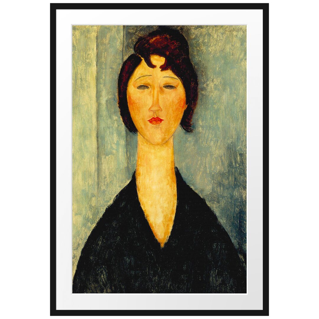 Gerahmter Kunstdruck Portrait of a Young Woman von Amedeo Modigliani