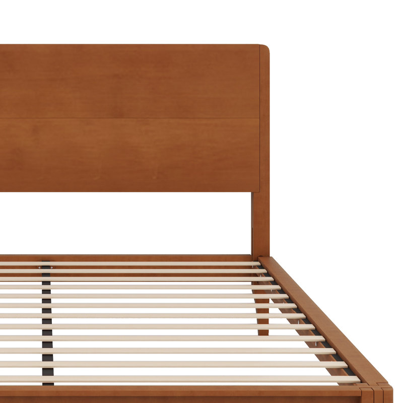 Lit plateforme Wood, Brun