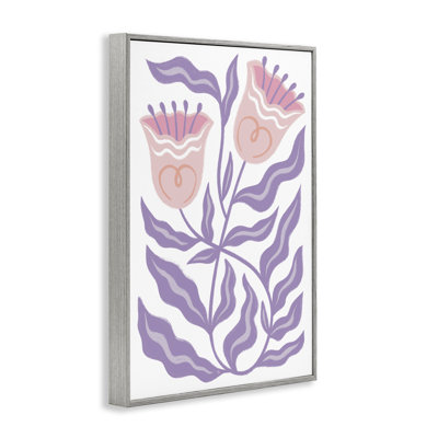 Fleurs ondulées mauves, estampe numérique de Martina Pavlova