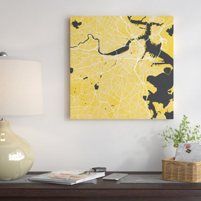 «Boston Urban Roadway Map» par Urbanraph, impression sur toile
