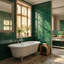Carrelage mural 11,57 po x 8,35 po à motif de dosseret brillant vert forêt, auto-adhésif en vinyle pour cuisine et salle de bain, épaisseur 2 mm, couvre 6,71 pieds carrés-131085410