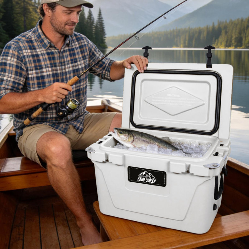 50 Quart Heavy-duty Insulated Cooler With 6-day Ice Retention, 80-can Capacity Portable Ice Chest For Outdoor Camping