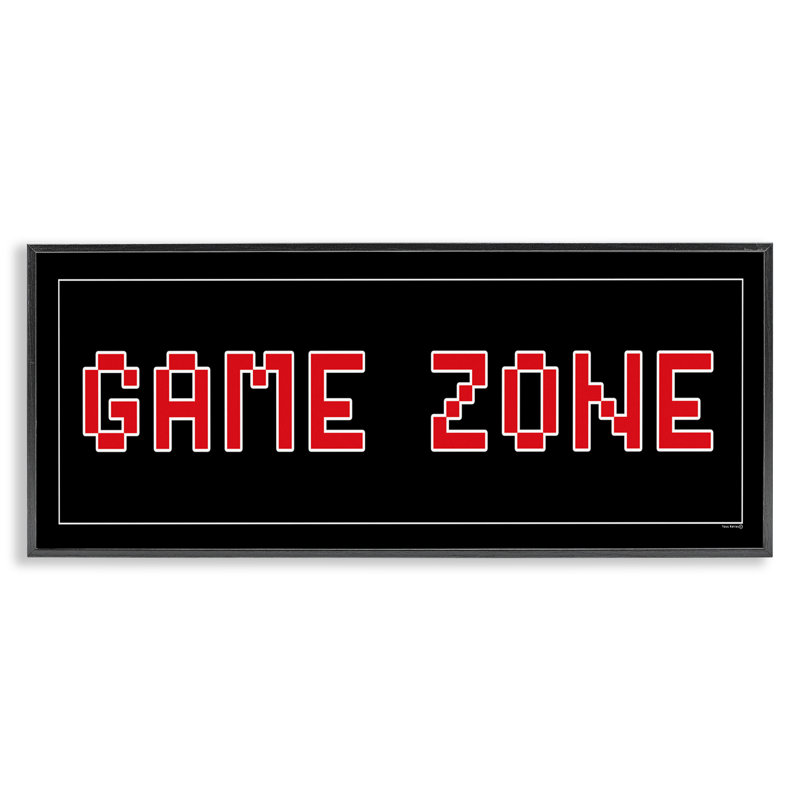 Pixel Style Game Zone, estampe numérique encadrée, design par Yass Naffas Designs, H 10 po x l 24 po