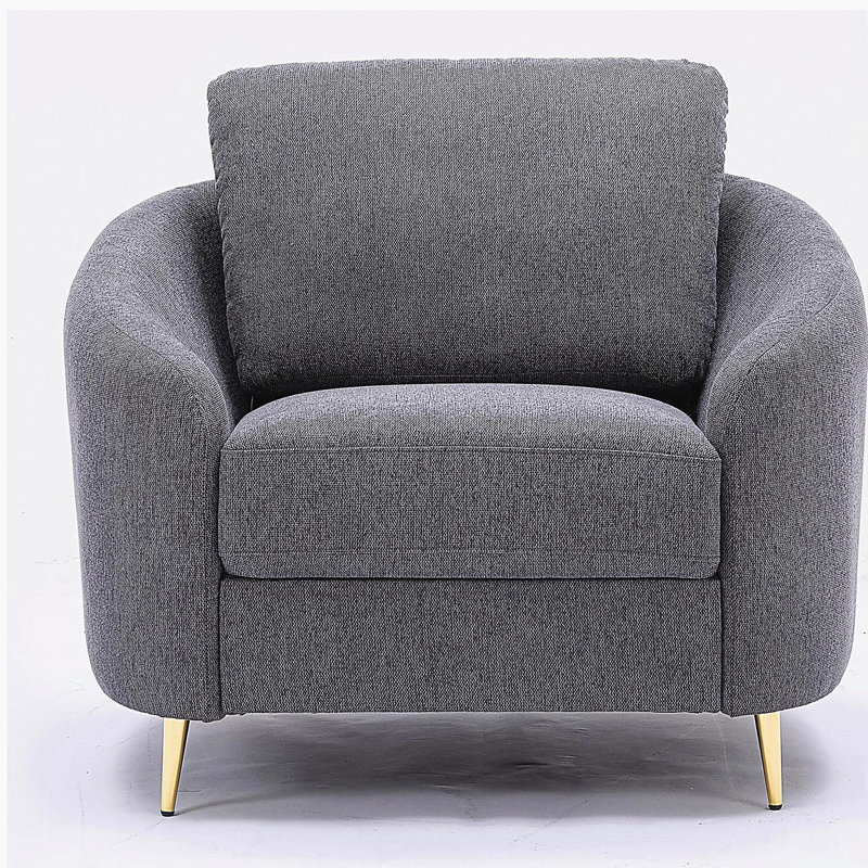 Fauteuil d'appoint gris à dossier lâche