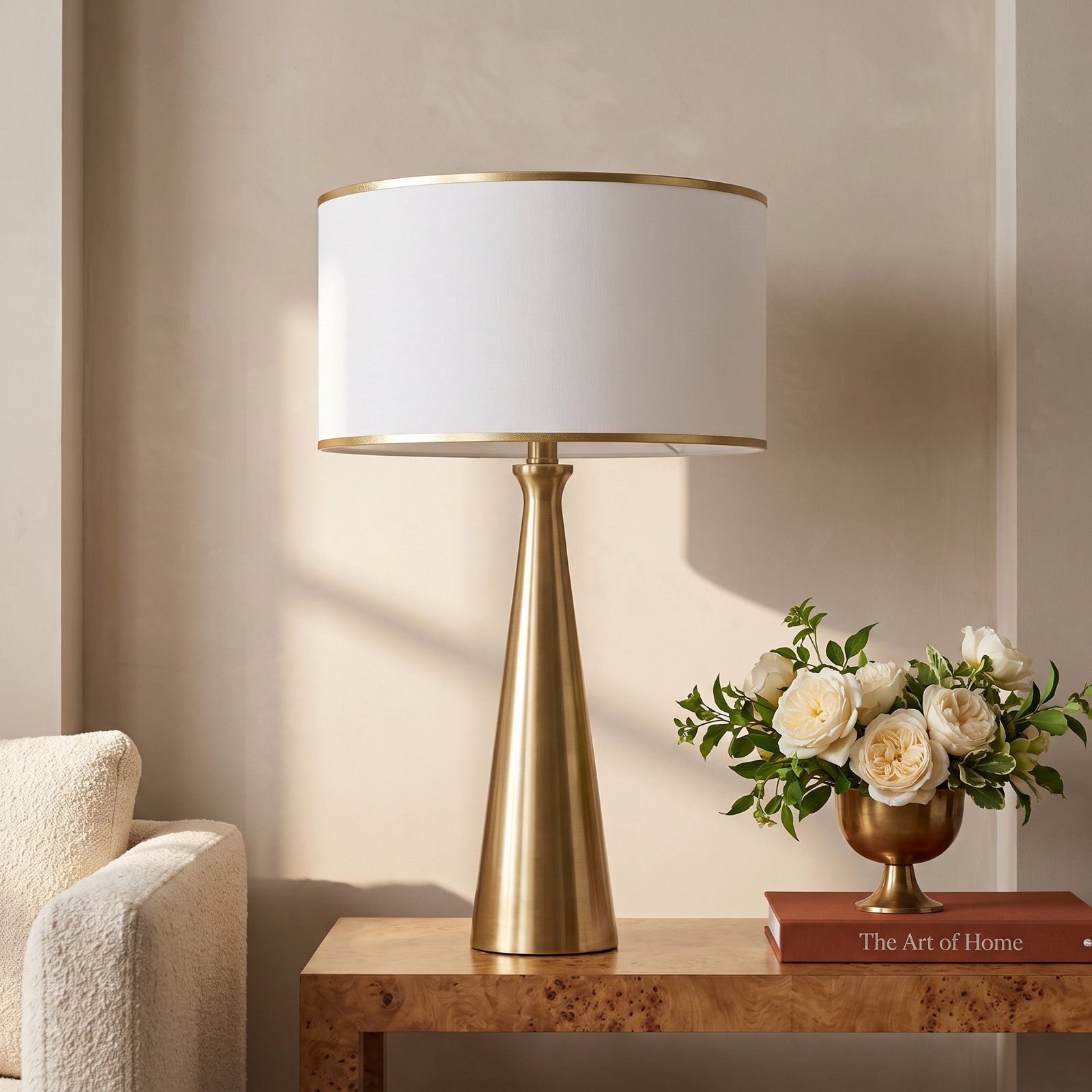 Spadina Metal Table Lamp, Antique Brass