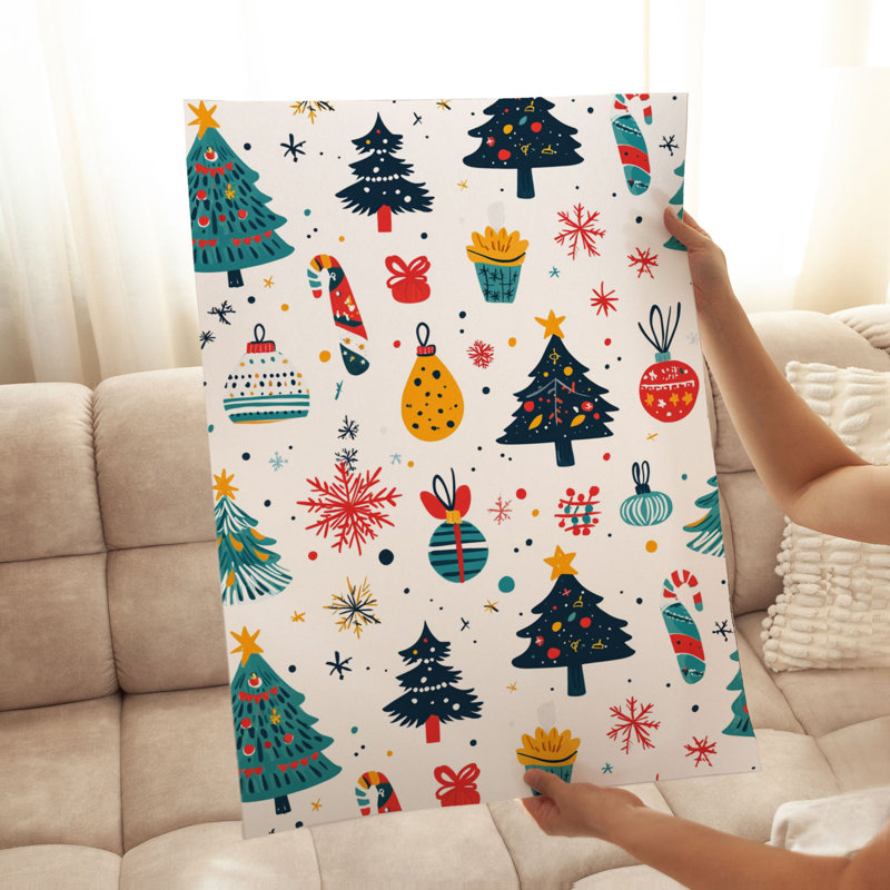 «Holiday Christmas Tree Dreams X III», reproduction d'art moderne sans cadre, H 30 po x l 20 po