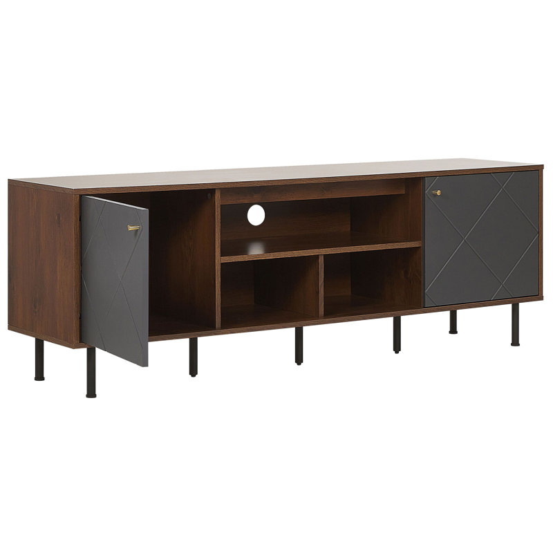 Archdale Unfinished TV Stand for TVs up to 70", Brown/Black