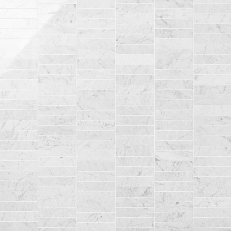Carrara 3x12 Honed Marble Floor and Wall Tile, 1.96" W x 7.87" D, Polished